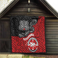 Maori Kotahitanga Quilt Aotearoa Spirit with Maori Mask and Polynesian Art Tattoo
