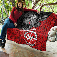 Maori Kotahitanga Quilt Aotearoa Spirit with Maori Mask and Polynesian Art Tattoo