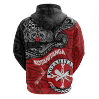 Maori Kotahitanga Zip Hoodie Aotearoa Spirit with Maori Mask and Polynesian Art Tattoo