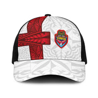 Tonga Ngatu Art Rugby Mate Ma'a Baseball Net Cap LT03 One Size Black White - Polynesian Pride