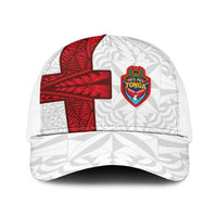 Tonga Ngatu Art Rugby Mate Ma'a Baseball Net Cap LT03 One Size White White - Polynesian Pride