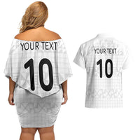 Custom Tonga Ngatu Art Rugby Mate Ma'a Couples Matching Off Shoulder Short Dress and Hawaiian Shirt LT03 - Polynesian Pride