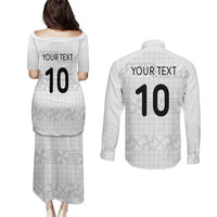 Custom Tonga Ngatu Art Rugby Mate Ma'a Couples Matching Puletasi and Long Sleeve Button Shirt LT03 - Polynesian Pride