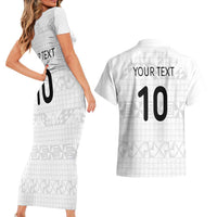 Custom Tonga Ngatu Art Rugby Mate Ma'a Couples Matching Short Sleeve Bodycon Dress and Hawaiian Shirt LT03 - Polynesian Pride