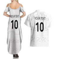 Custom Tonga Ngatu Art Rugby Mate Ma'a Couples Matching Summer Maxi Dress and Hawaiian Shirt LT03 - Polynesian Pride