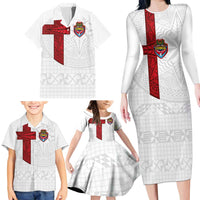 Custom Tonga Ngatu Art Rugby Mate Ma'a Family Matching Long Sleeve Bodycon Dress and Hawaiian Shirt - Polynesian Pride