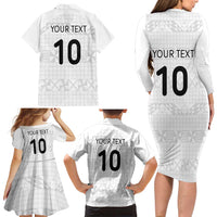 Custom Tonga Ngatu Art Rugby Mate Ma'a Family Matching Long Sleeve Bodycon Dress and Hawaiian Shirt - Polynesian Pride