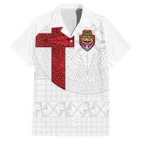 Custom Tonga Ngatu Art Rugby Mate Ma'a Family Matching Off The Shoulder Long Sleeve Dress and Hawaiian Shirt - Polynesian Pride
