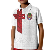 Custom Tonga Ngatu Art Rugby Mate Ma'a Kid Polo Shirt LT03 Kid White - Polynesian Pride