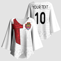 Custom Tonga Ngatu Art Rugby Mate Ma'a Kimono Sleeve Blouse - Polynesian Pride