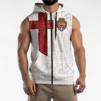 Custom Tonga Ngatu Art Rugby Mate Ma'a Sleeveless Zip Hoodie LT03 - Polynesian Pride
