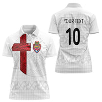 Custom Tonga Ngatu Art Rugby Mate Ma'a Women Polo Shirt LT03 - Polynesian Pride