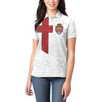 Custom Tonga Ngatu Art Rugby Mate Ma'a Women Polo Shirt LT03 - Polynesian Pride