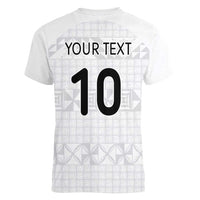 Custom Tonga Ngatu Art Rugby Mate Ma'a Women V-Neck T-Shirt LT03 - Polynesian Pride