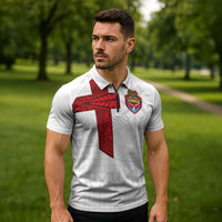 Custom Tonga Ngatu Art Rugby Mate Ma'a Zipper Polo Shirt LT03 - Polynesian Pride