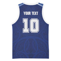 Custom Samoa Rugby Basketball Jersey Pacific Motifs - Polynesian Pride