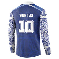 Custom Samoa Rugby Button Sweatshirt Pacific Motifs - Polynesian Pride