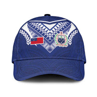 Samoa Rugby Classic Cap Pacific Motifs LT03 Universal Fit Blue - Polynesian Pride