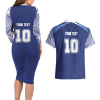 Custom Samoa Rugby Couples Matching Long Sleeve Bodycon Dress and Hawaiian Shirt Pacific Motifs LT03 - Polynesian Pride