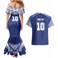 Custom Samoa Rugby Couples Matching Mermaid Dress and Hawaiian Shirt Pacific Motifs LT03 - Polynesian Pride
