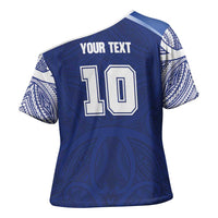 Custom Samoa Rugby Cross Shoulder Shirt Pacific Motifs - Polynesian Pride