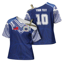 Custom Samoa Rugby Cross Shoulder Shirt Pacific Motifs LT03 - Polynesian Pride