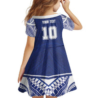 Custom Samoa Rugby Family Matching Long Sleeve Bodycon Dress and Hawaiian Shirt Pacific Motifs LT03 - Polynesian Pride