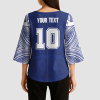 Custom Samoa Rugby Kimono Sleeve Blouse Pacific Motifs - Polynesian Pride