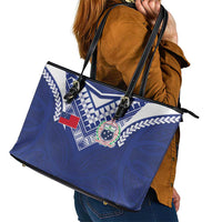 Samoa Rugby Leather Tote Bag Pacific Motifs - Polynesian Pride