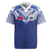 Custom Samoa Rugby Rugby Jersey Pacific Motifs LT03 Blue - Polynesian Pride