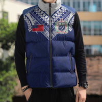 Custom Samoa Rugby Sleeveless Puffer Jacket Pacific Motifs - Polynesian Pride