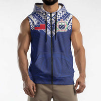 Custom Samoa Rugby Sleeveless Zip Hoodie Pacific Motifs LT03 - Polynesian Pride