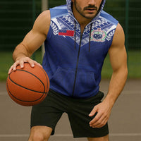 Custom Samoa Rugby Sleeveless Zip Hoodie Pacific Motifs LT03 - Polynesian Pride