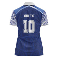 Custom Samoa Rugby Women Polo Shirt Pacific Motifs LT03 - Polynesian Pride