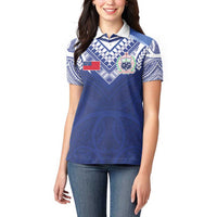 Custom Samoa Rugby Women Polo Shirt Pacific Motifs - Polynesian Pride