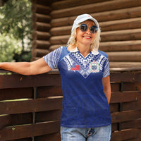 Custom Samoa Rugby Women Polo Shirt Pacific Motifs LT03 - Polynesian Pride