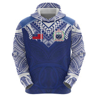 Custom Samoa Rugby Zip Hoodie Pacific Motifs - Polynesian Pride
