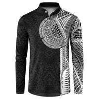 Samoan Tatau Button Sweatshirt Art Tribal Traditional Tattoos LT03 Black - Polynesian Pride