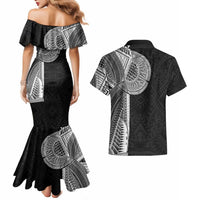 Samoan Tatau Couples Matching Mermaid Dress and Hawaiian Shirt Art Tribal Traditional Tattoos - Polynesian Pride