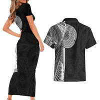 Samoan Tatau Couples Matching Short Sleeve Bodycon Dress and Hawaiian Shirt Art Tribal Traditional Tattoos - Polynesian Pride