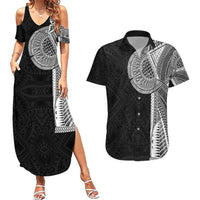 Samoan Tatau Couples Matching Summer Maxi Dress and Hawaiian Shirt Art Tribal Traditional Tattoos - Polynesian Pride