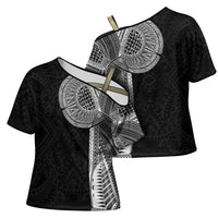 Samoan Tatau Cross Shoulder Shirt Art Tribal Traditional Tattoos LT03 - Polynesian Pride