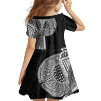 Samoan Tatau Family Matching Off The Shoulder Long Sleeve Dress and Hawaiian Shirt Art Tribal Traditional Tattoos - Polynesian Pride