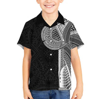 Samoan Tatau Family Matching Off The Shoulder Long Sleeve Dress and Hawaiian Shirt Art Tribal Traditional Tattoos - Polynesian Pride