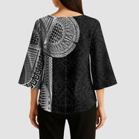 Samoan Tatau Kimono Sleeve Blouse Art Tribal Traditional Tattoos LT03 - Polynesian Pride