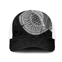 Samoan Tatau Mesh Trucker Cap Art Tribal Traditional Tattoos LT03 One Size White Black - Polynesian Pride
