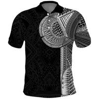 Samoan Tatau Polo Shirt Art Tribal Traditional Tattoos LT03 Black - Polynesian Pride