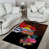Kiribati Flag and Fireworks Area Rug First Place Welcome the New Year - Polynesian Pride