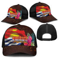 Kiribati Flag and Fireworks Baseball Net Cap First Place Welcome the New Year LT03 - Polynesian Pride