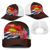 Kiribati Flag and Fireworks Baseball Net Cap First Place Welcome the New Year LT03 - Polynesian Pride